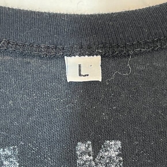 Vintage Black Mini Dress Tunic Top Rock Swarovski Rhinestone Retro Winged Guitar - Picture 11 of 12